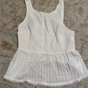 White ruffle tank top